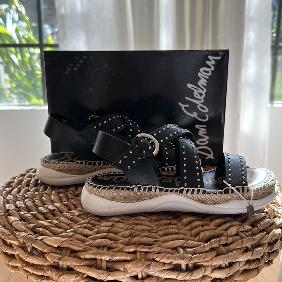 Sam Edelman Janette leather espadrille sandals NWT Black 35/5. Open to offers! - Picture 5 of 7